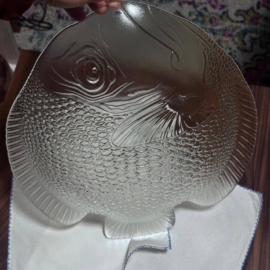 ARCOROC France Large Glass Fish Serving Plate/Platter