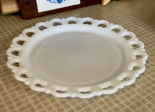 Anchor Hocking Lace Edge 'Old Colony' Milk Glass Platter