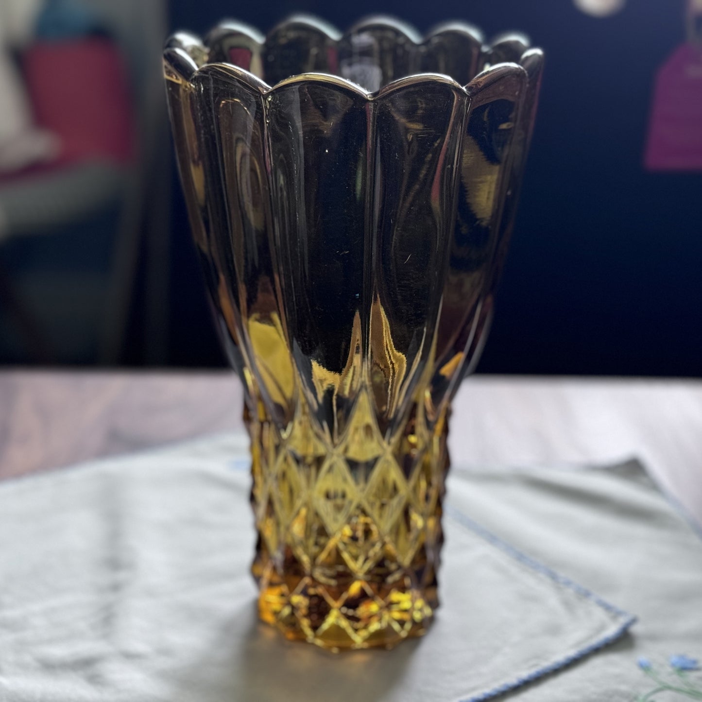 Art Deco Amber Vase