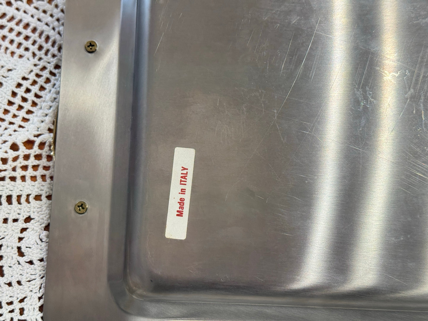 Stainless Steel Italian Serving Tray/Bar Cart Decor