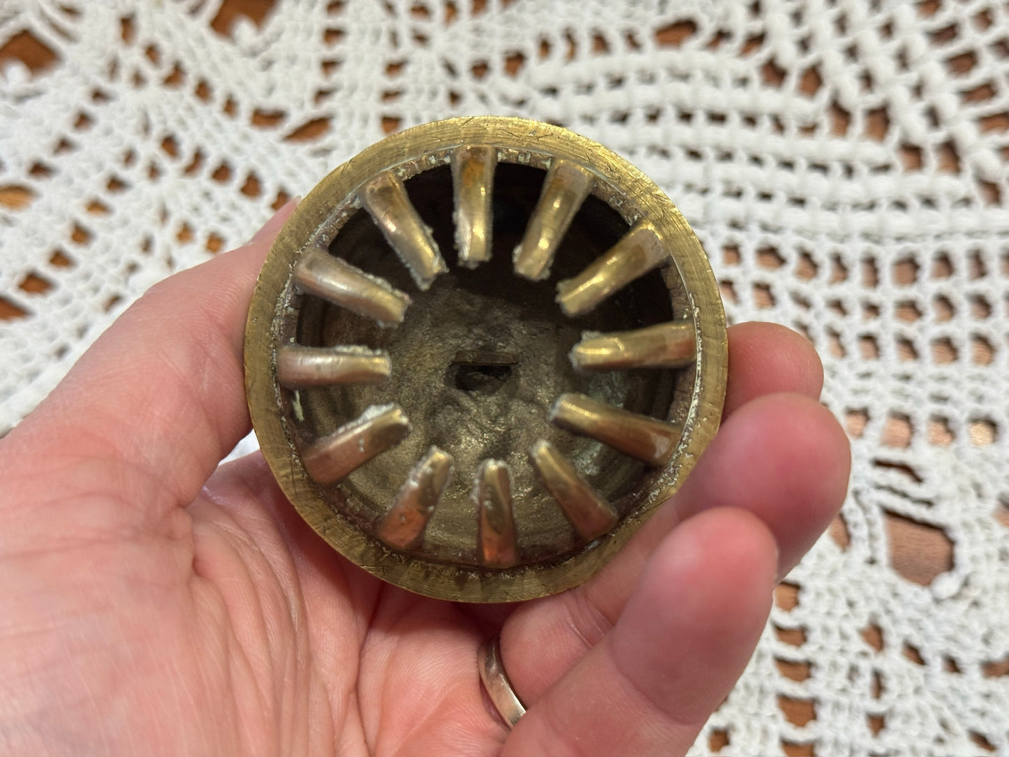 Vintage Etched Brass Elephant Claw Bells