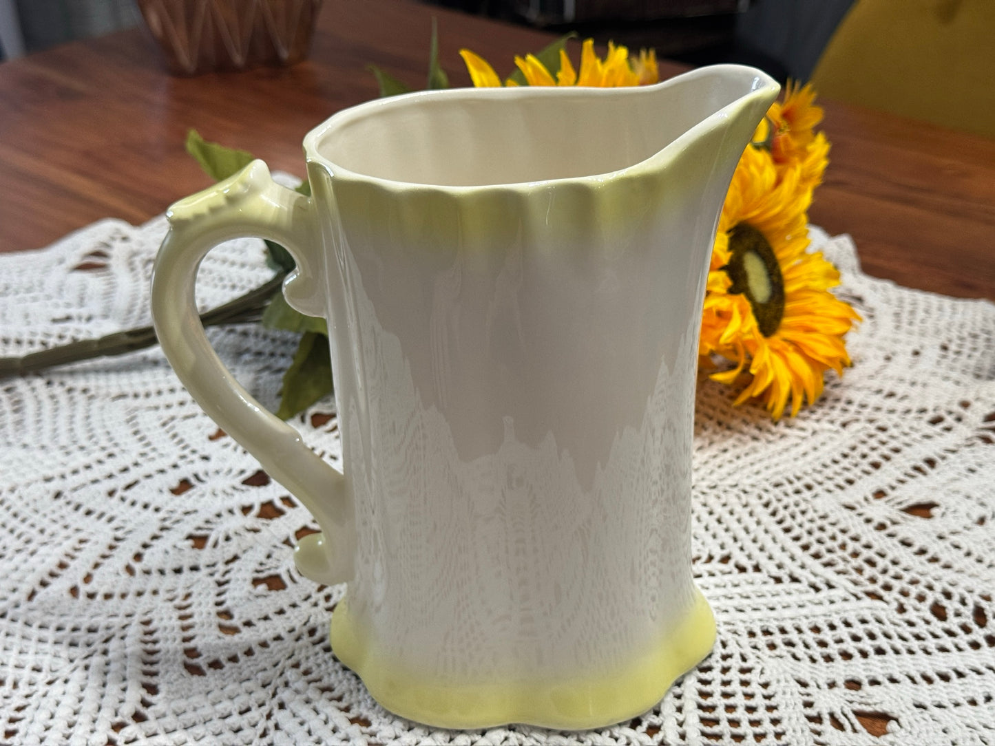 Ceramic Milk Pitcher Bird Motif
