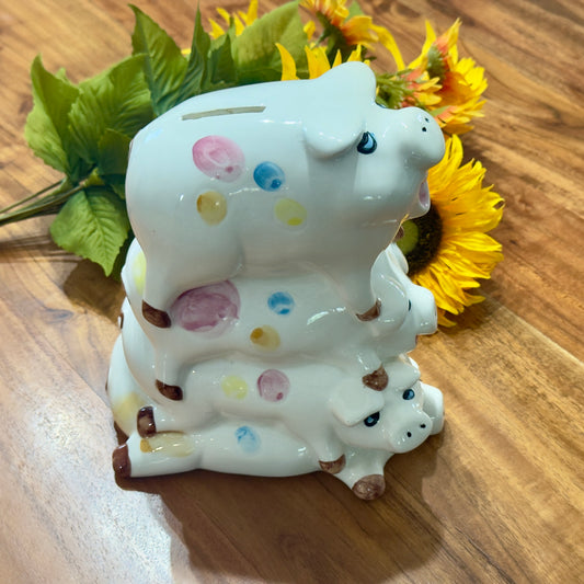 Stacked Pigs Ceramic Piggy Bank