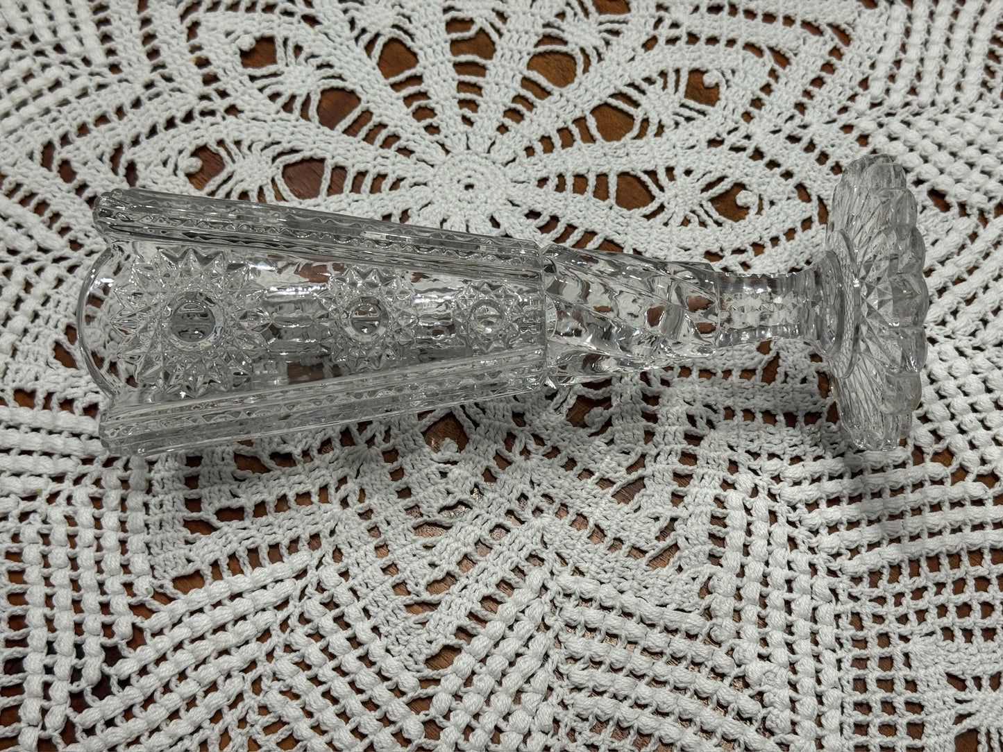 Early American Pressed Glass Starburst Vase