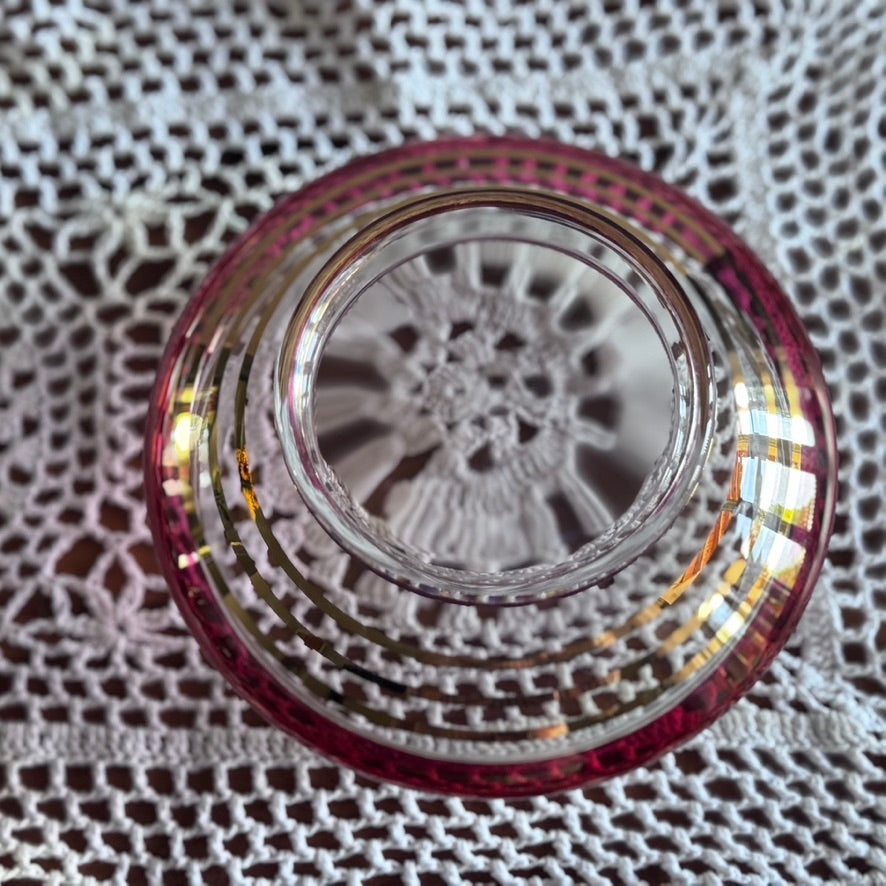 Czech Bohemian Covered Candy Dish