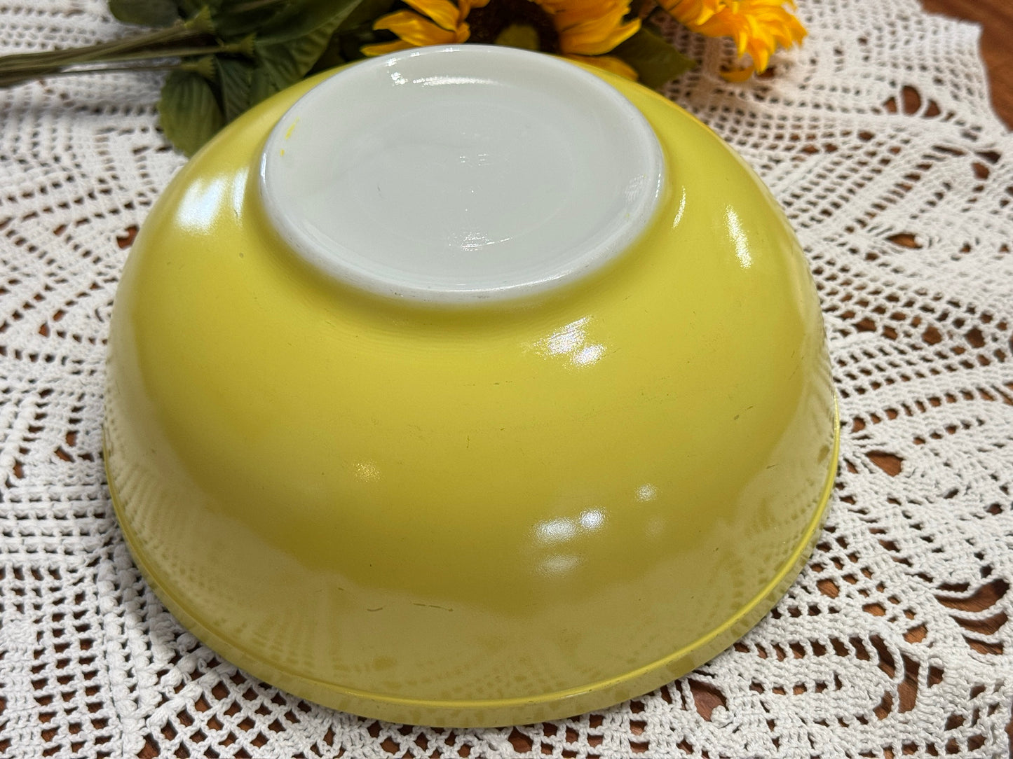 Large Primary Yellow US PAT OFF PYREX Mixing Bowl