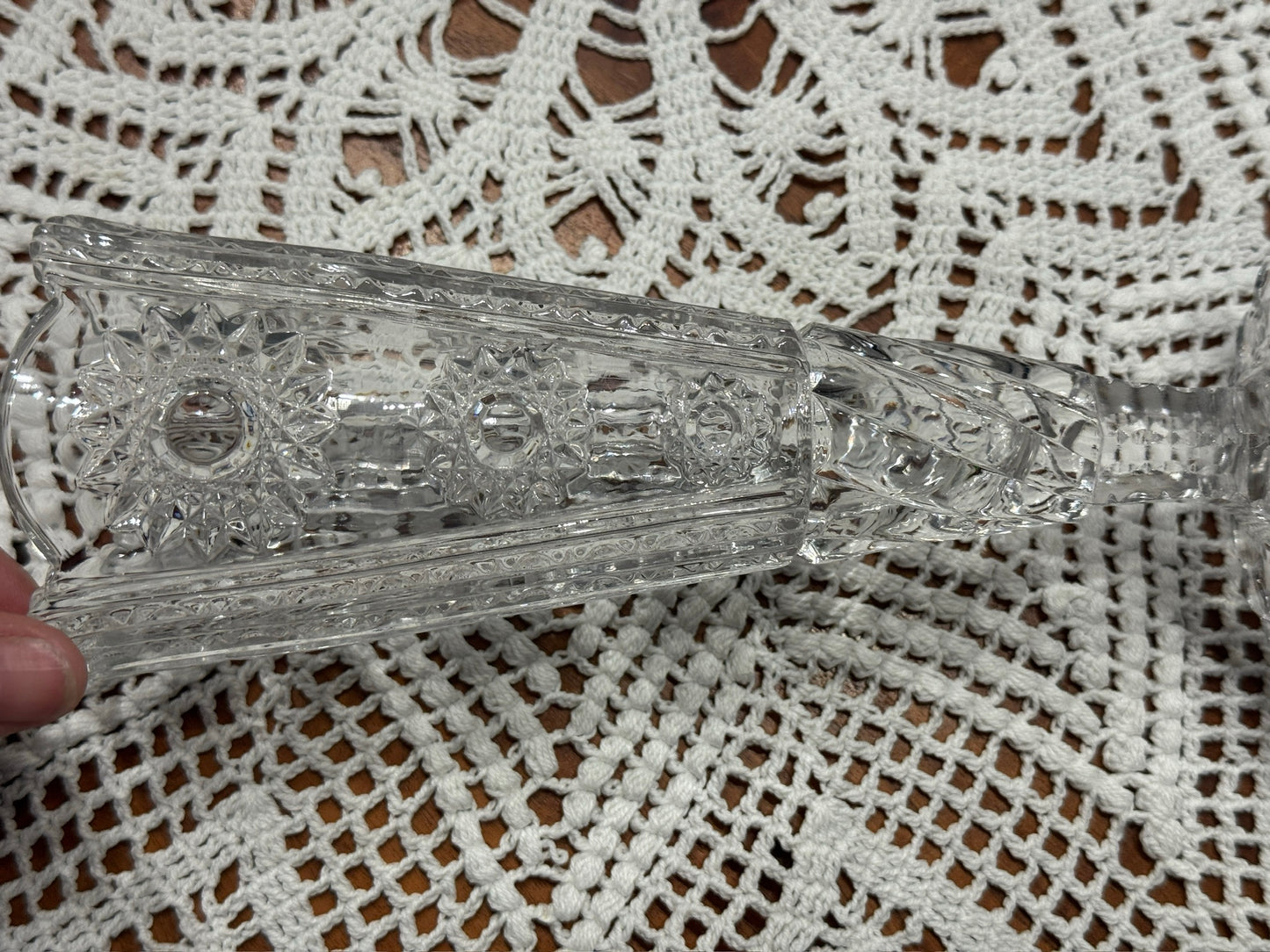 Early American Pressed Glass Starburst Vase