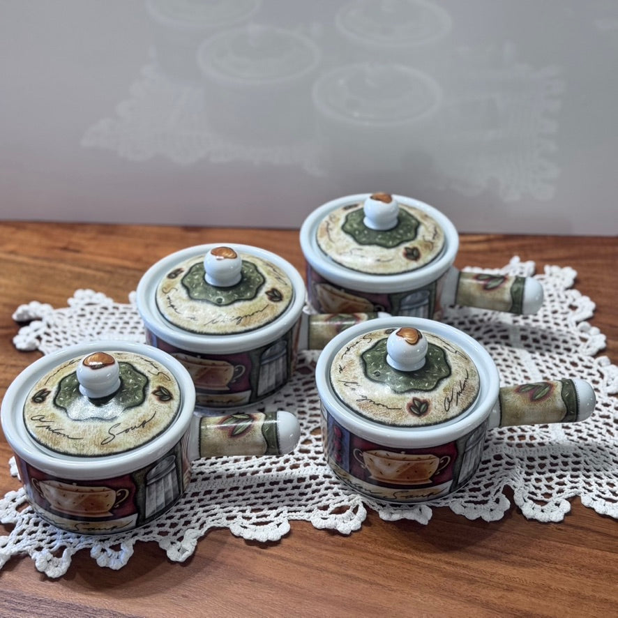 Lidded French Onion Soup Crocks