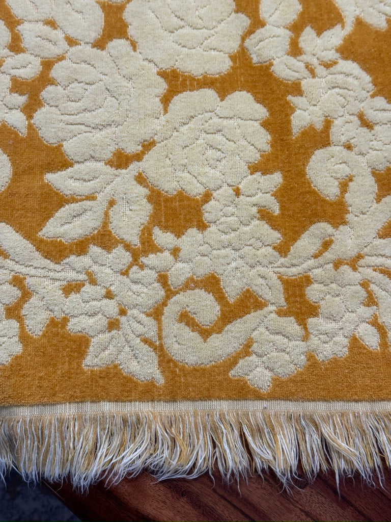 Vintage Yellow/Gold Floral Style House & Cannon Mills Bath Set