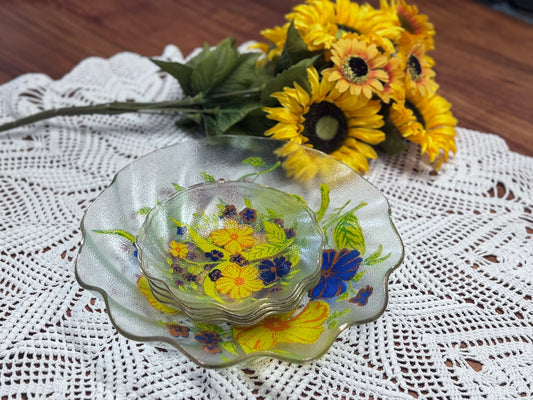 Reverse Painted Dessert Set