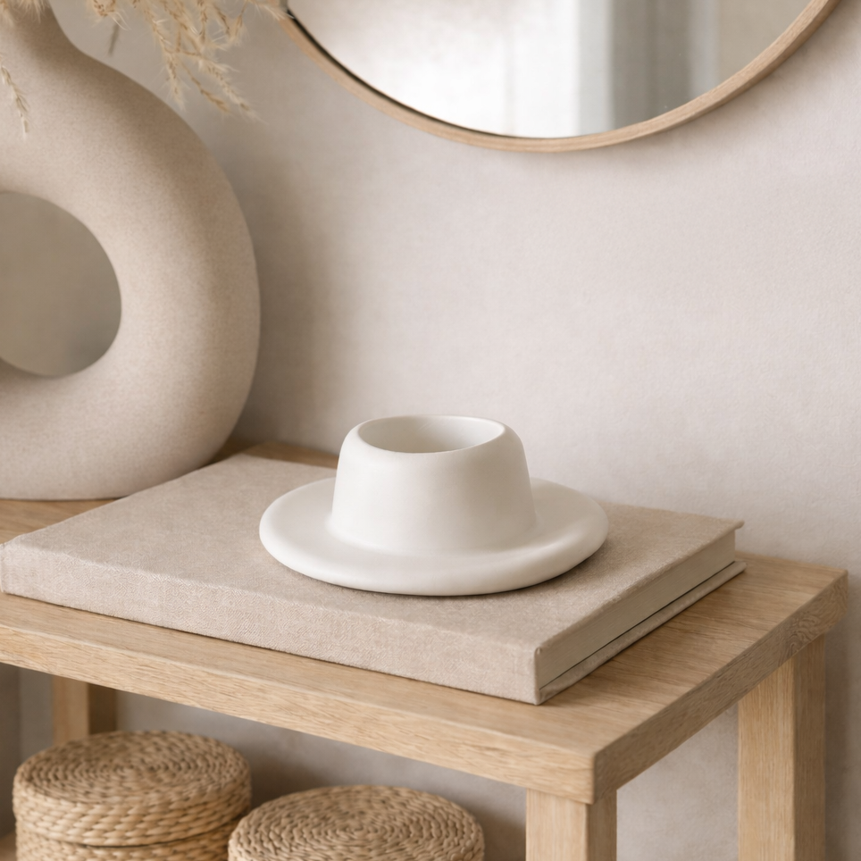 Cowboy Hat Match Holder & Striker | Modern Cowgirl Decor: Cream White