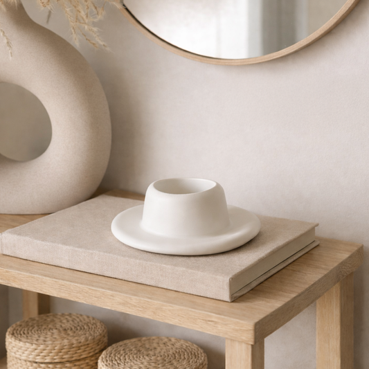 Cowboy Hat Match Holder & Striker | Modern Cowgirl Decor: Cream White