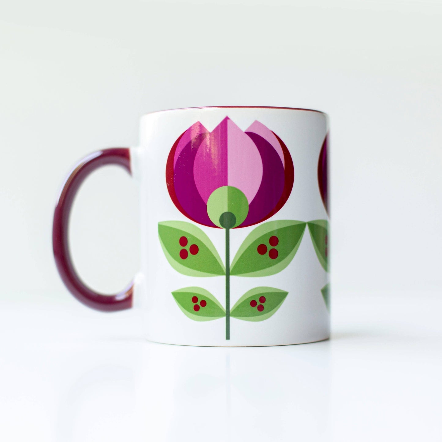 Purple Tulip Flower Mid Century Modern Coffee Mug