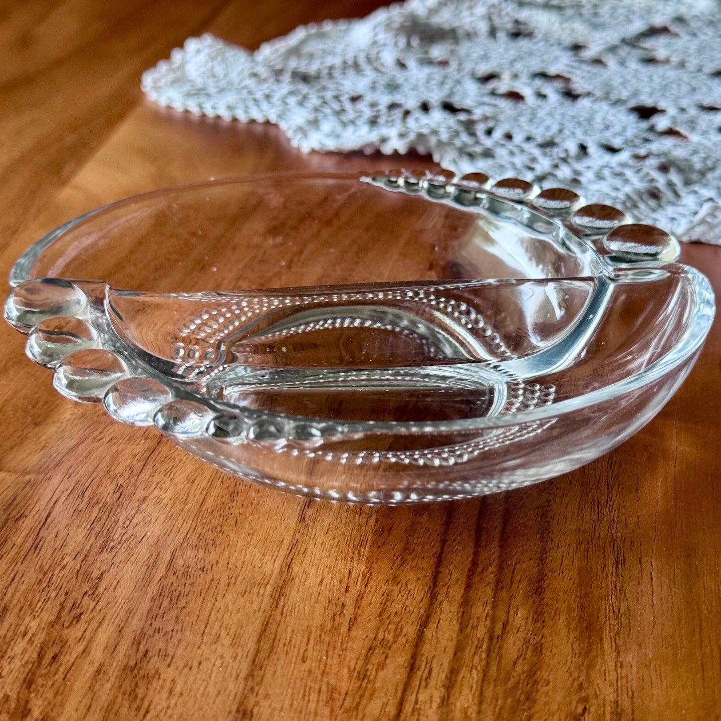 Duncan & Miller Teardrop Bubble Glass Divided Dish