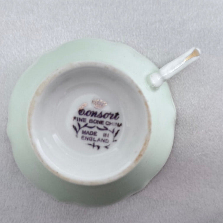 England Teacup & Saucer - pale green