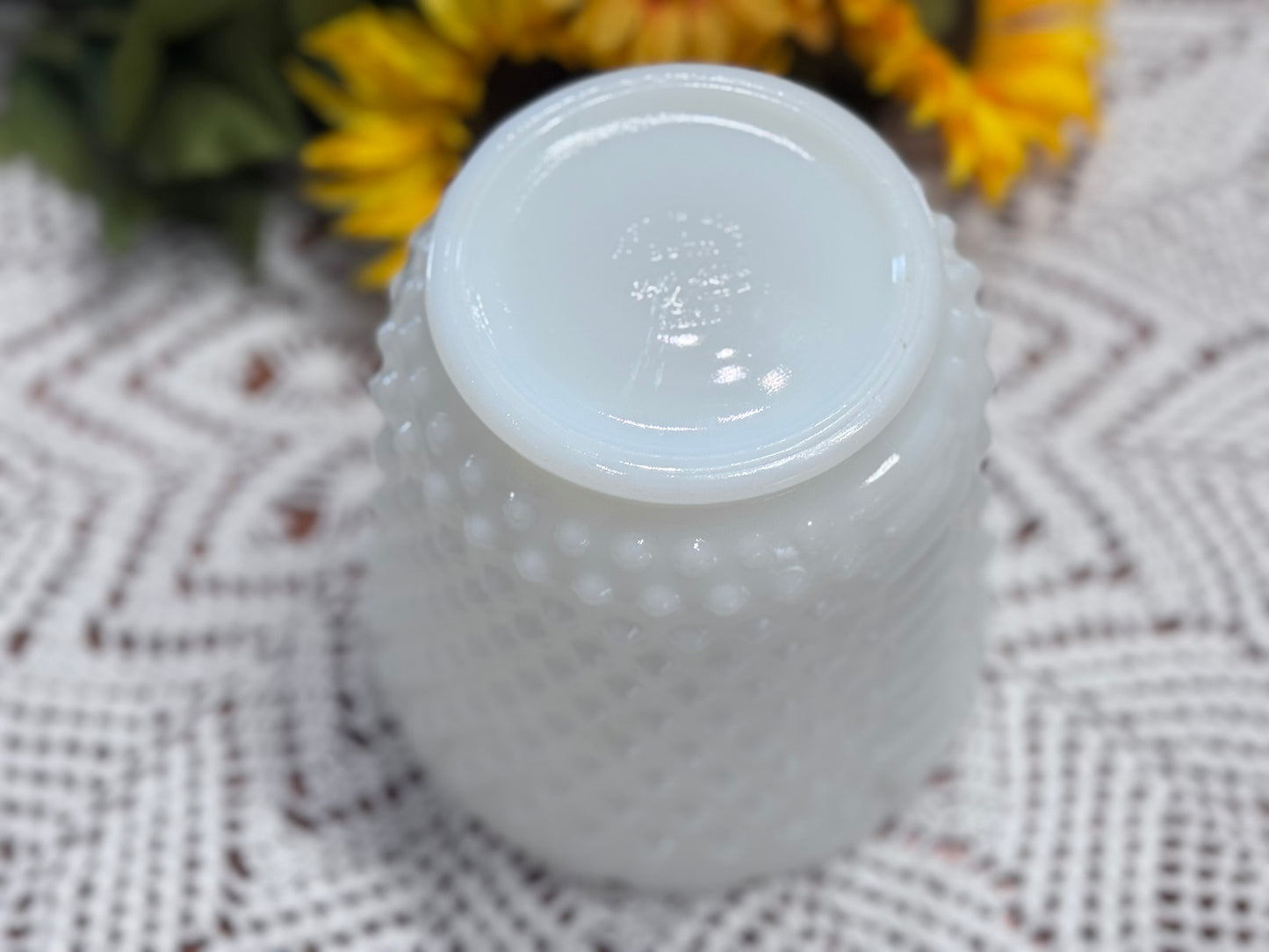 Fire-King Milk Glass Hobnail Planter/Vase