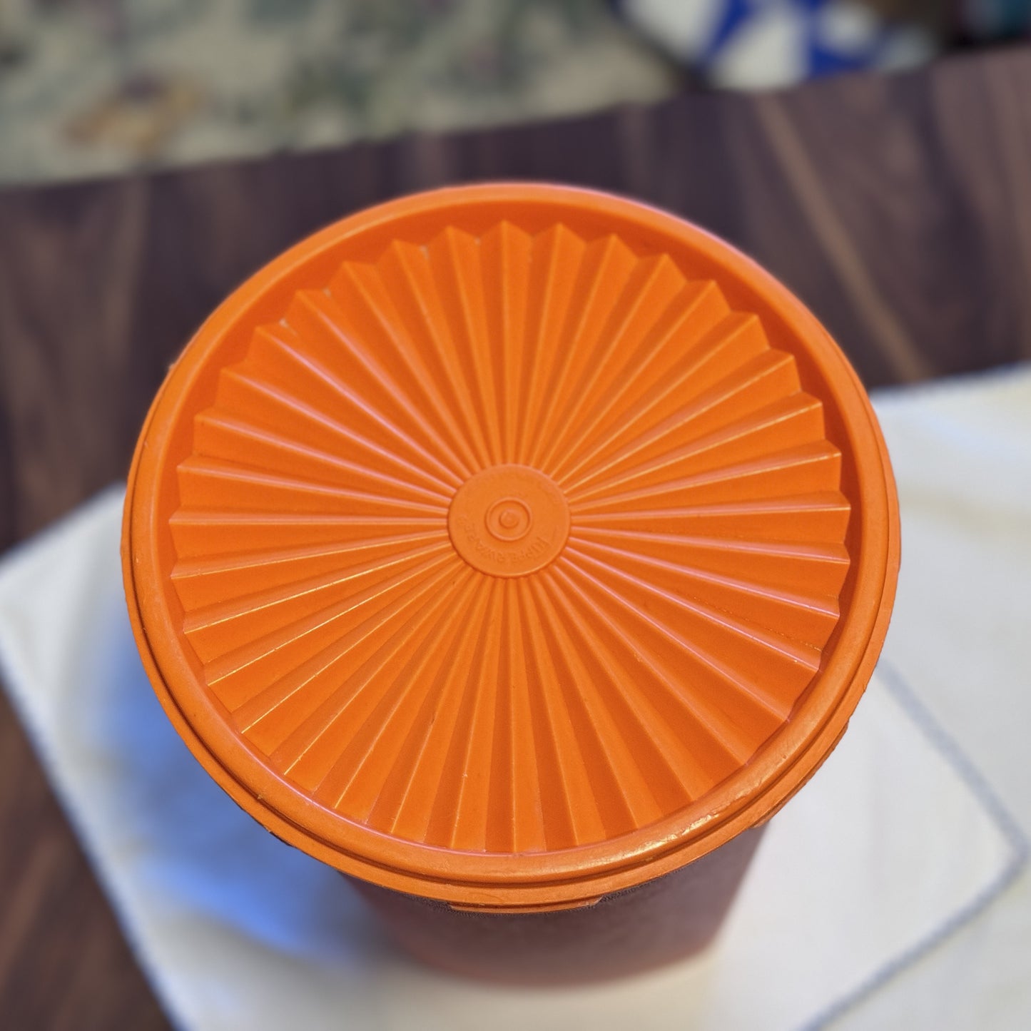 Large Orange Tupperware Canister