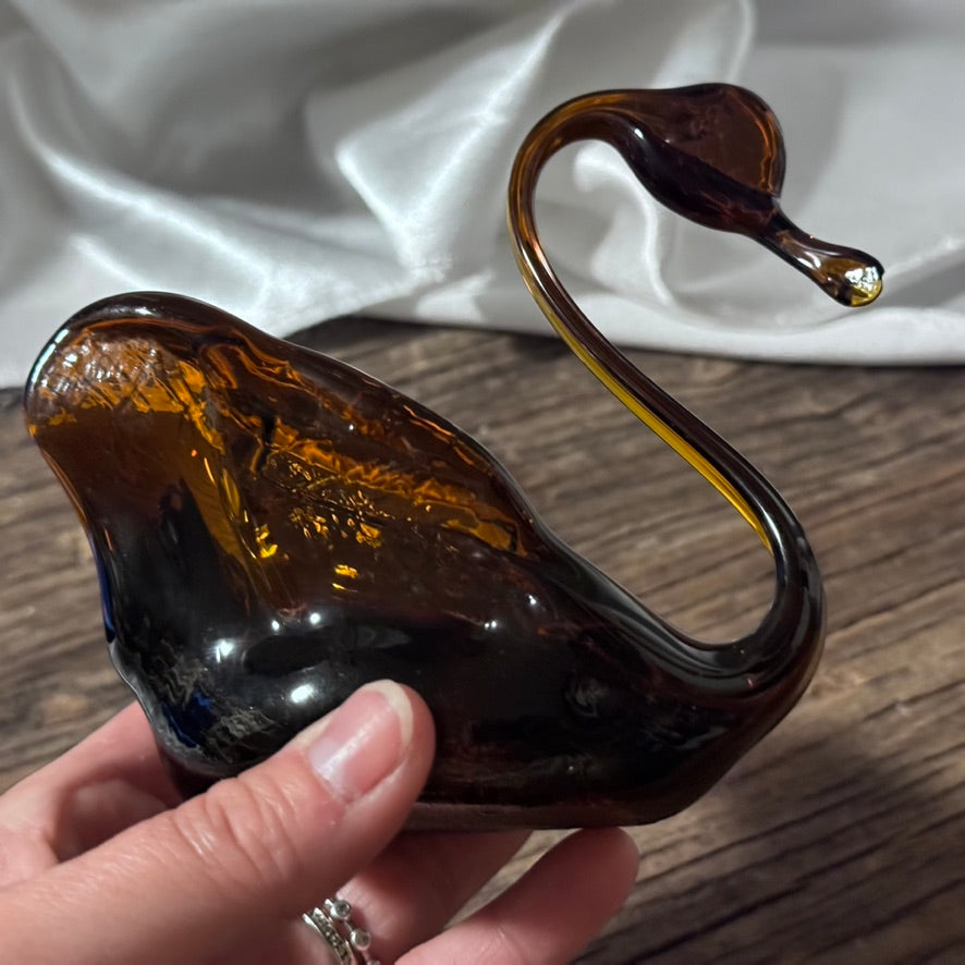 Viking Glass/Brown Glass Swan