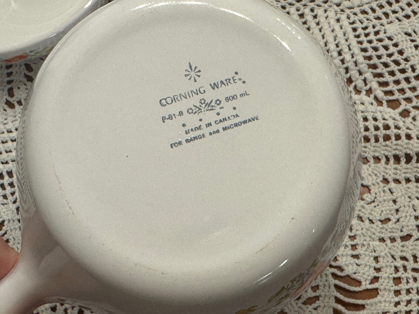 Corning Ware 'Wildflower" P-81-B & P-83-B Saucepans