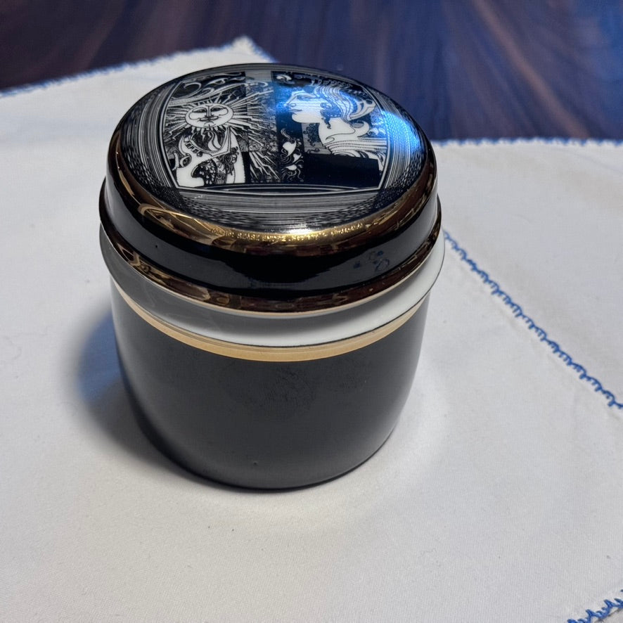 Hollohaza Hungarian Hand Painted Porcelain Plate and Trinket Box
