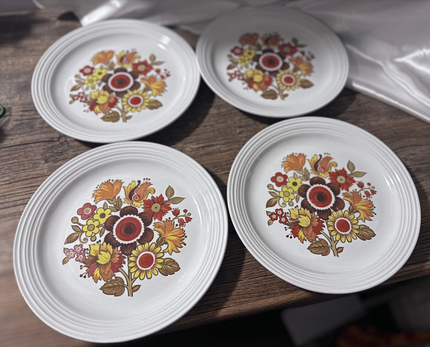 "Festival" Ironstone Myott Dinner Plates