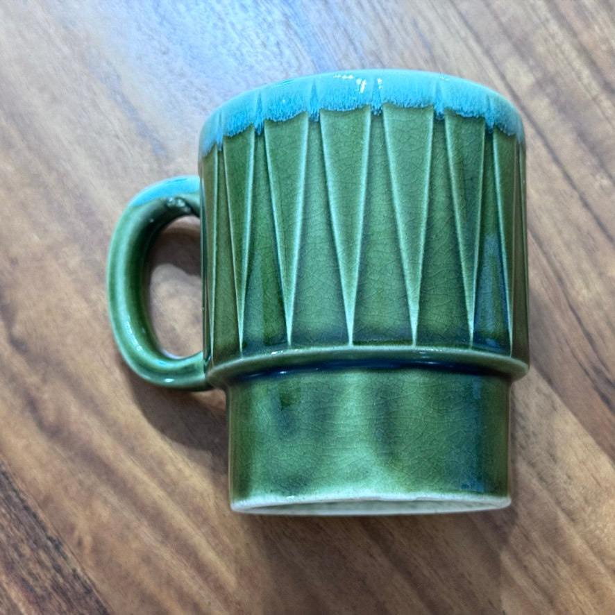 Japanese Green Drip Glaze Stackable Coffee Cups