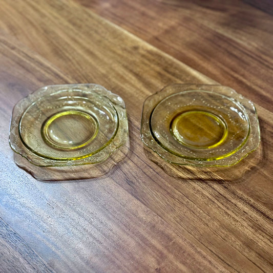 Yellow Depression Glass Saucer
