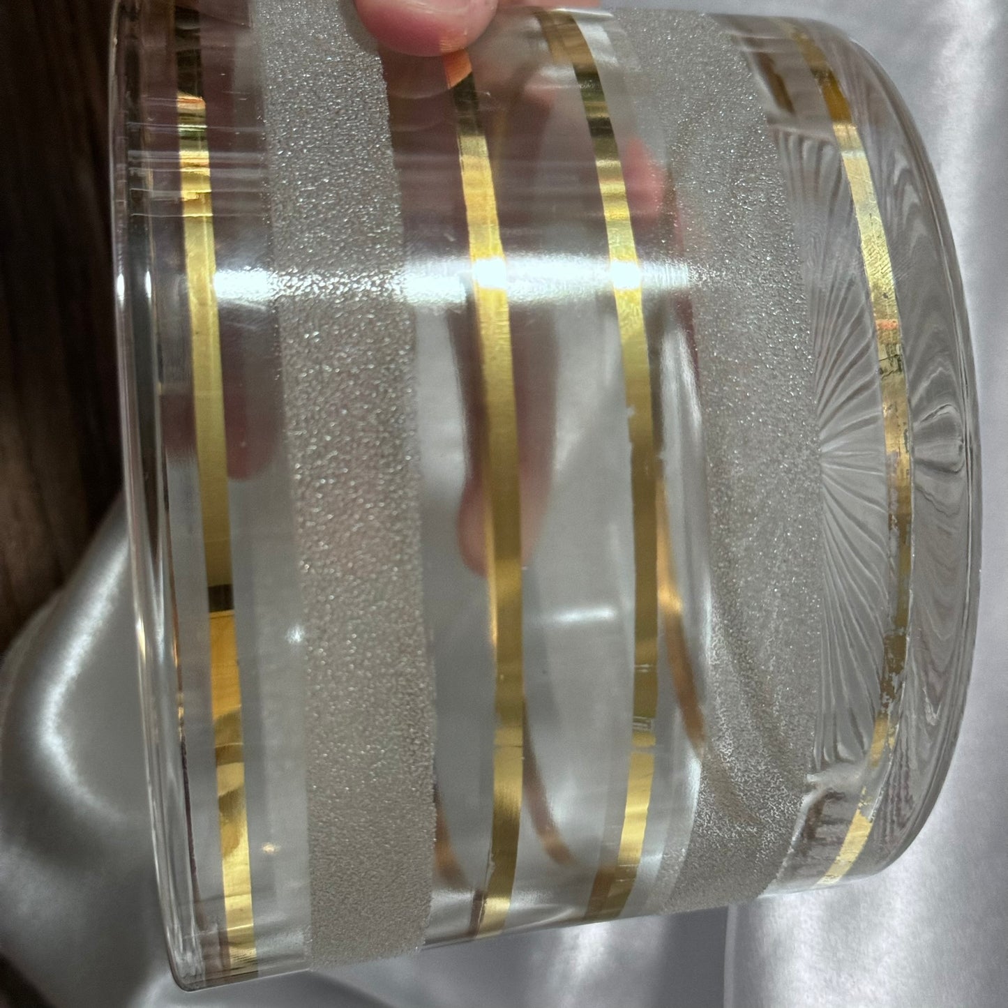 Sugar Texture and Golden Striped Ice Bucket