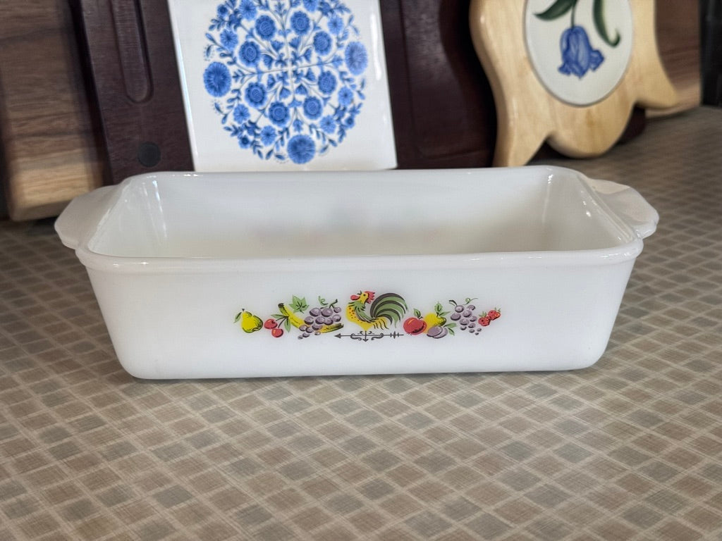 Anchor Hocking Fire King 'Chanticleer Rooster' Loaf Pan