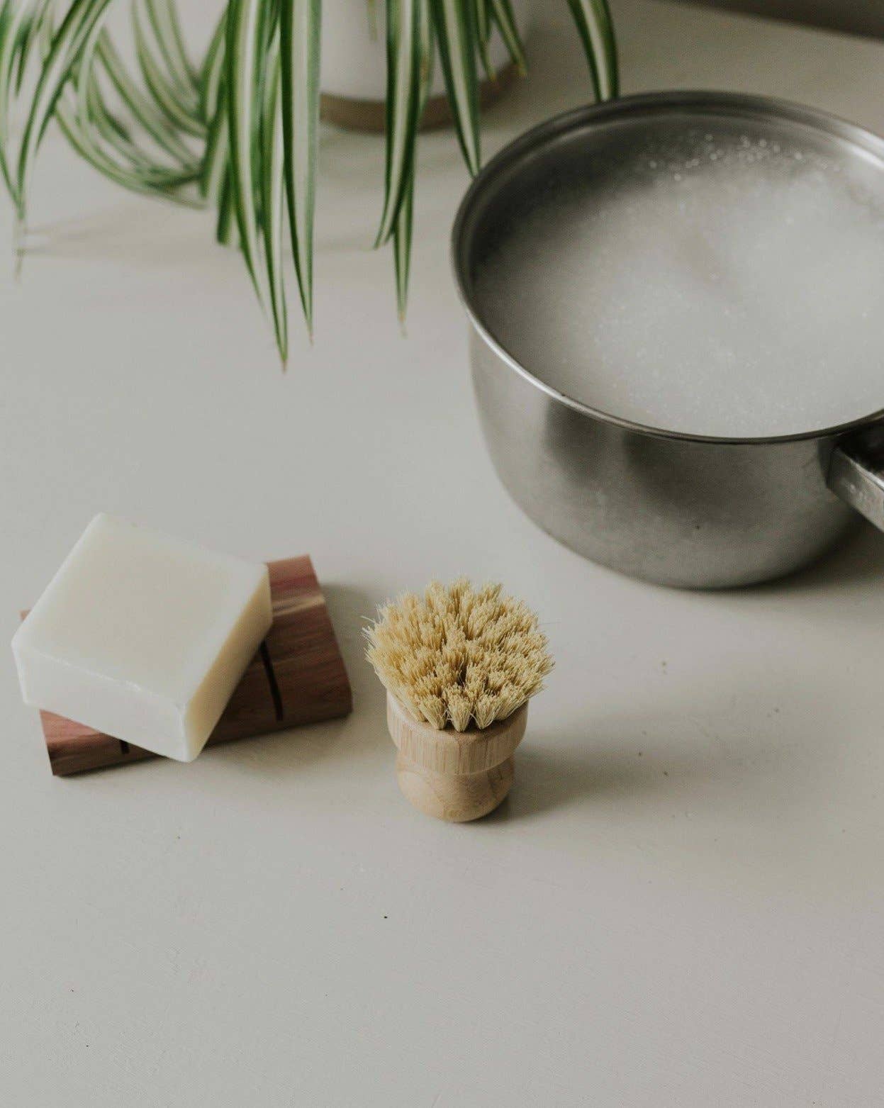 Bamboo Pot Brush | Sisal Fibre Palm Dish Brush