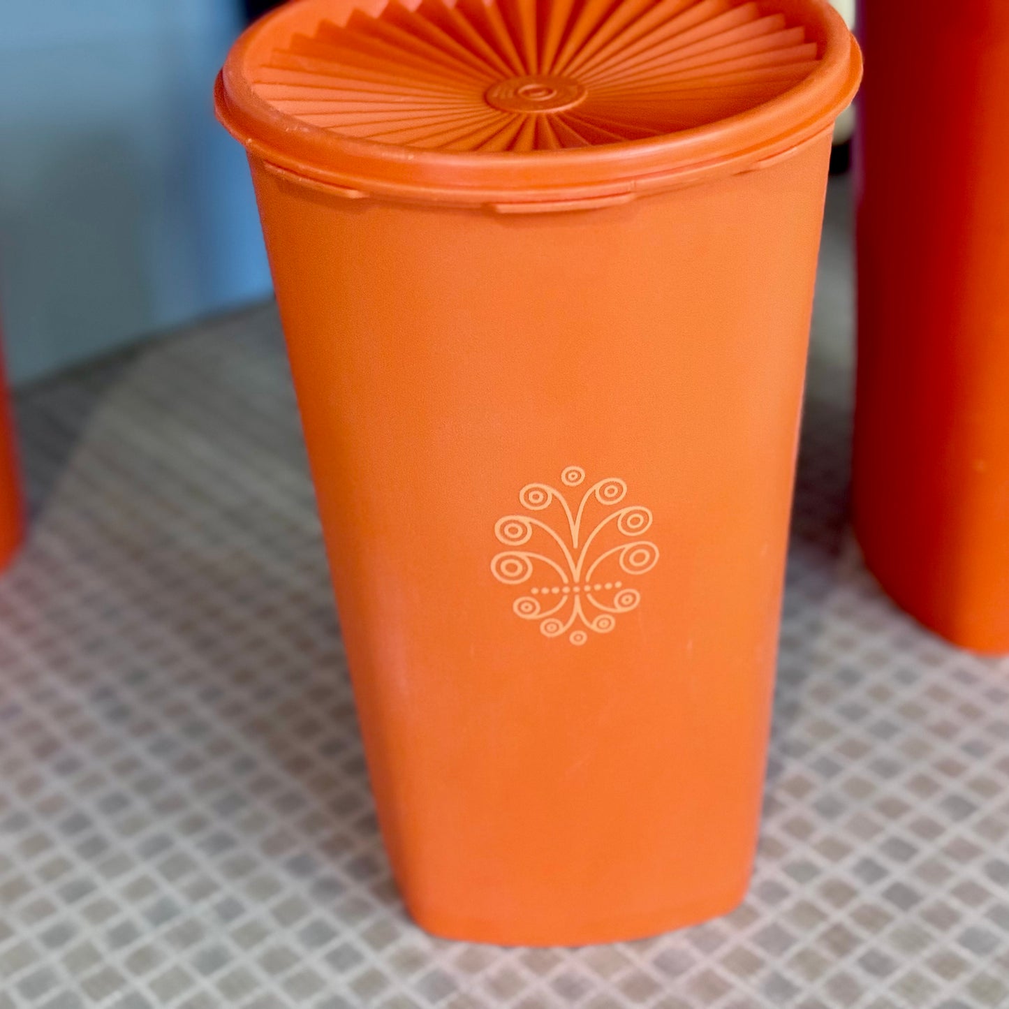 Harvest Orange Servalier Tupperware Canister Set