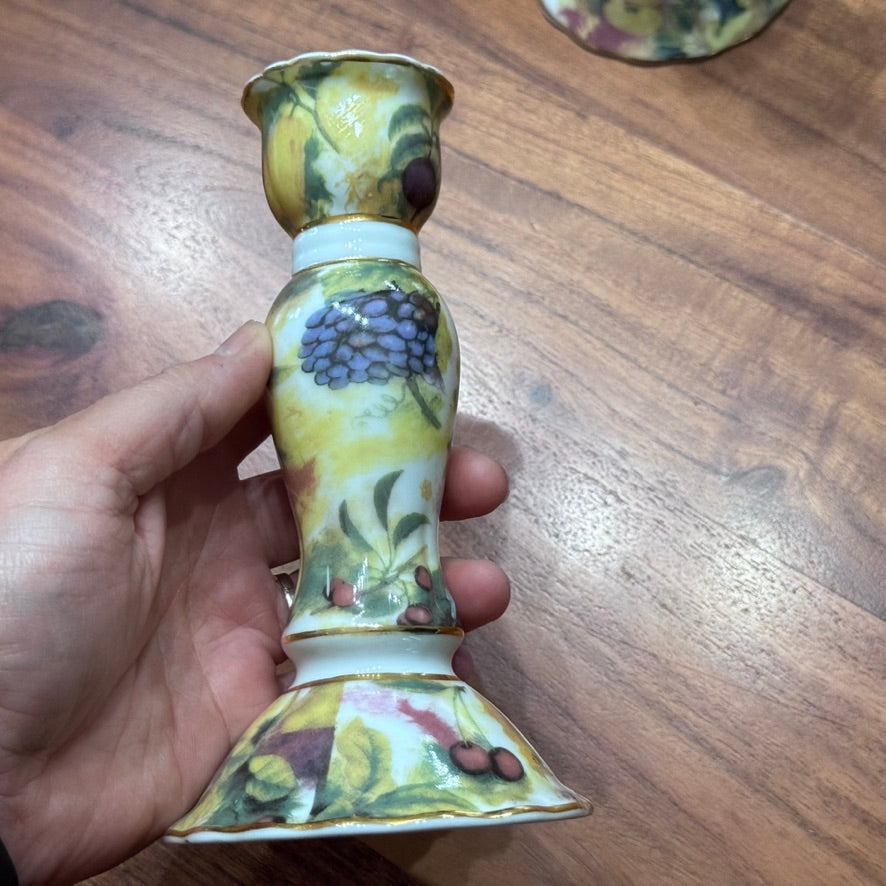 Fruit & Foliage Candlestick Holders