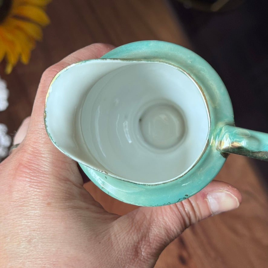 Greek Inspired Green/Aqua Lustreware Tea Set Japan