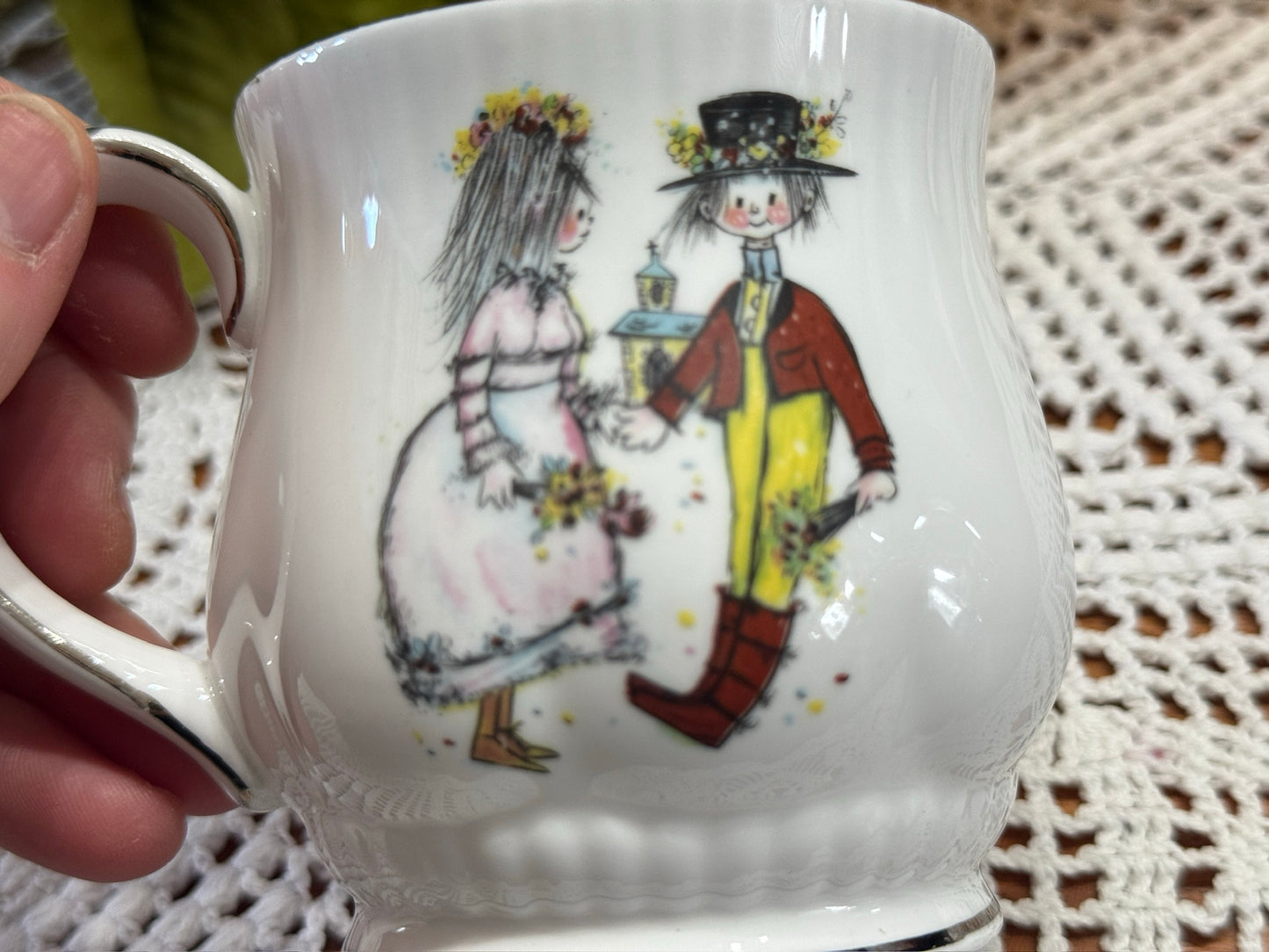 Royal Windsor Bone China Mug "Pearly King and Queen" Pattern
