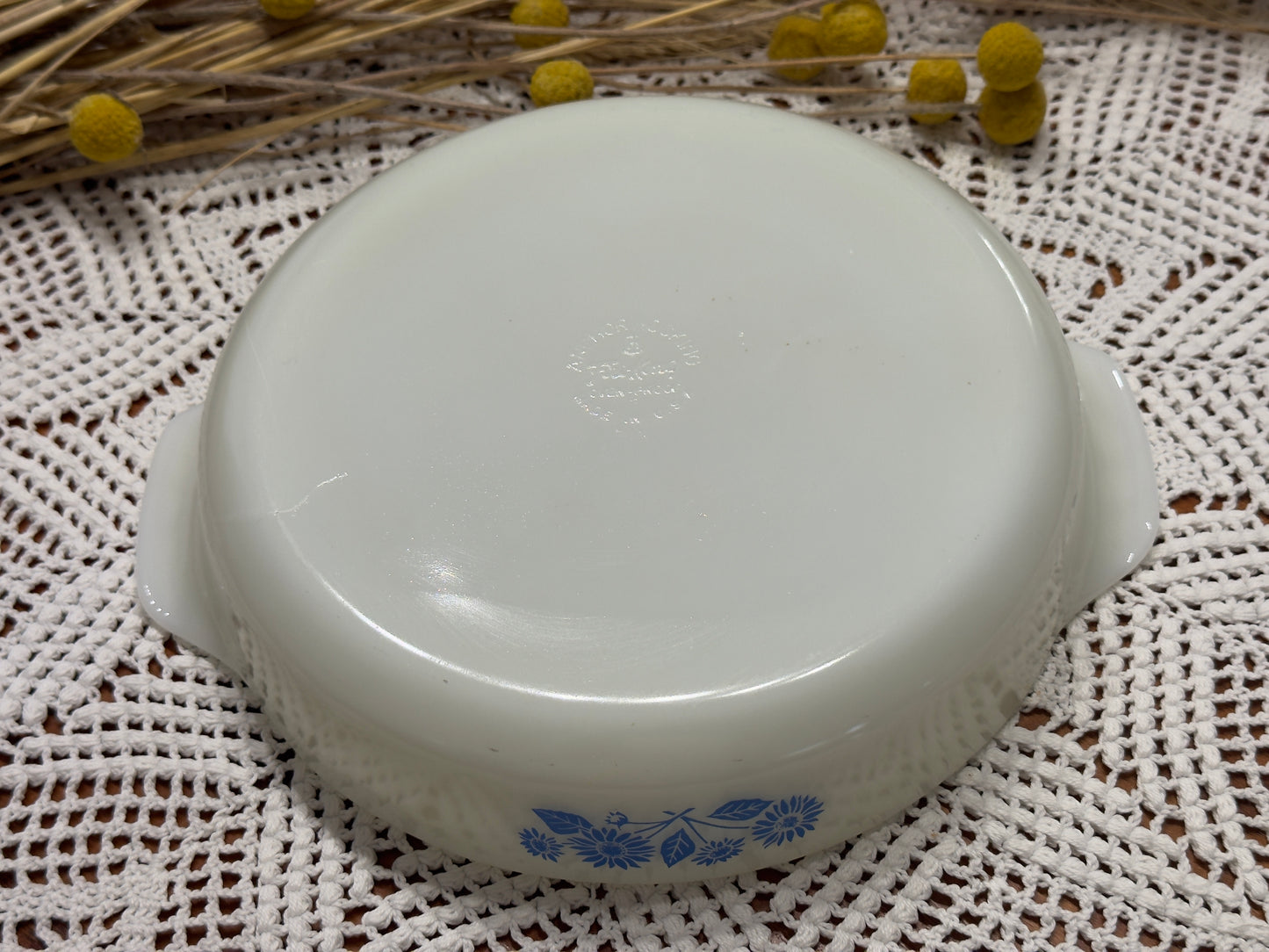 Anchor Hocking Fire-King 'Blue Cornflower' 429 9IN Handled Casserole Dish