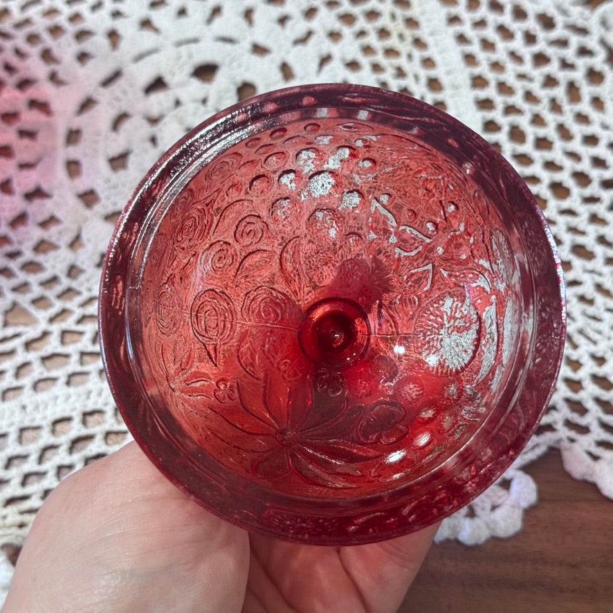 Avon 'Cape Cod' Ruby Red Glass Candy Dish