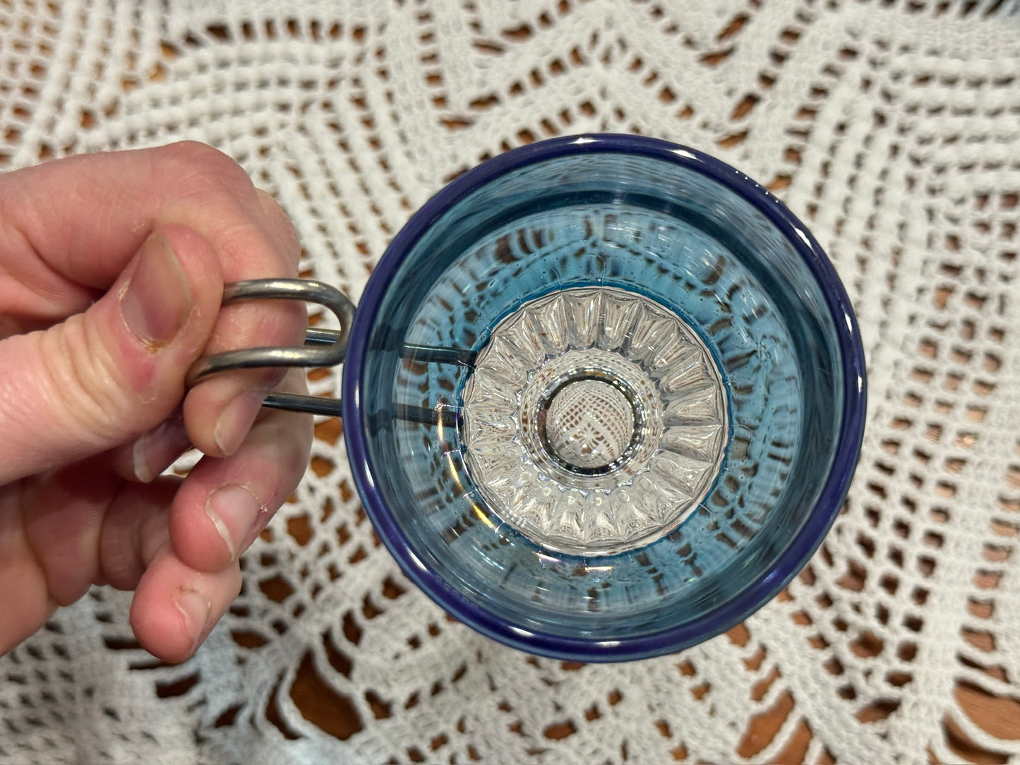 Italian Blue Glass Expresso Cups