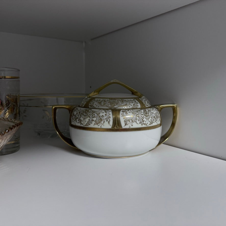 Hand Painted Gold Nippon Sugar Dish