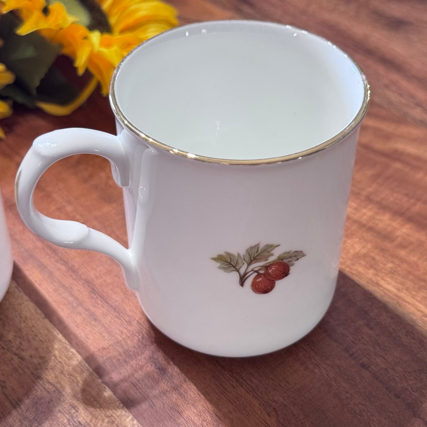 Sadler 'Wellington' Harvest Fruit Design, Bone China Mugs