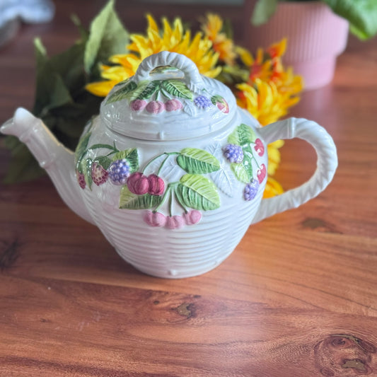 Cottage Core 'Fruits' Teapot Portugal