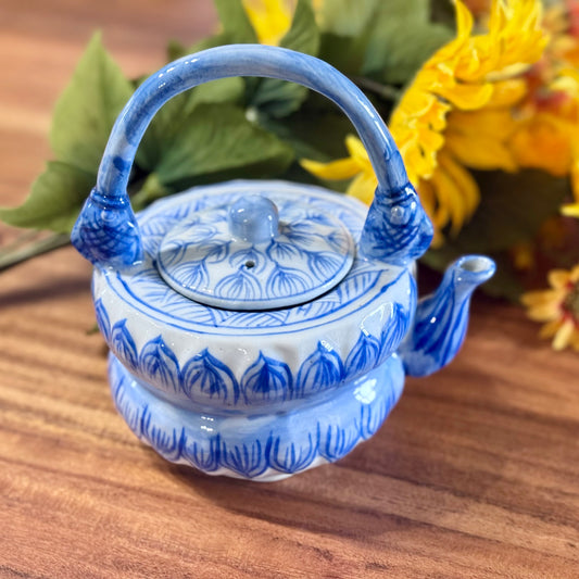 Chinese Blue & White Porcelain Teapot