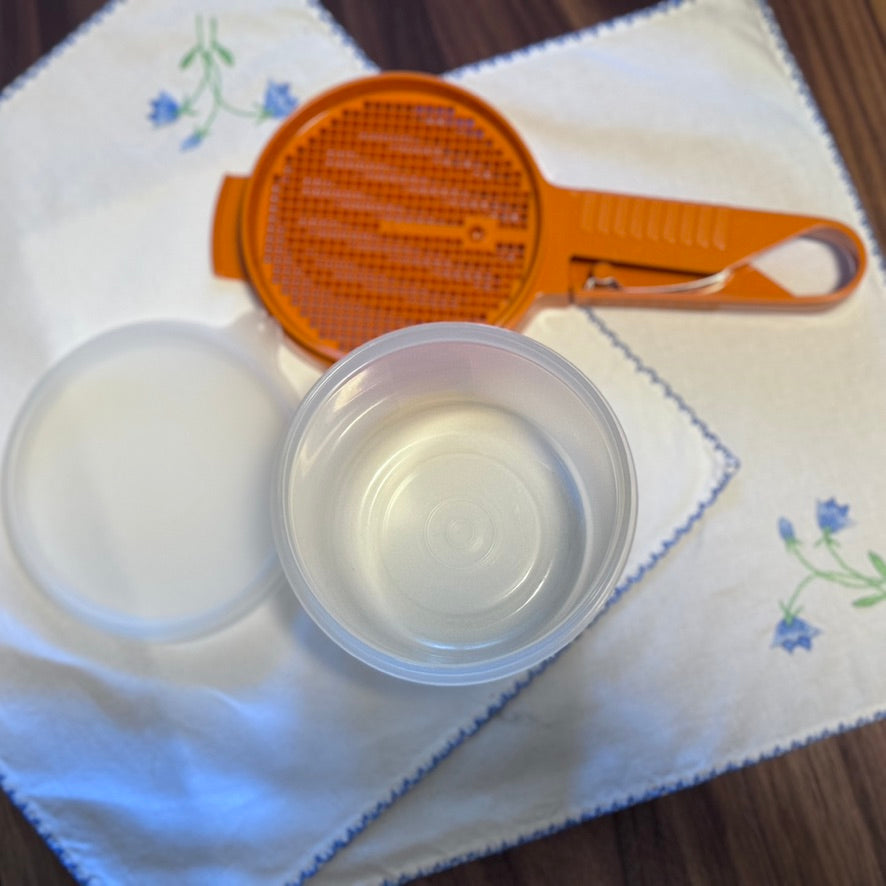 Orange/Clear Tupperware Flour Sifter/Container