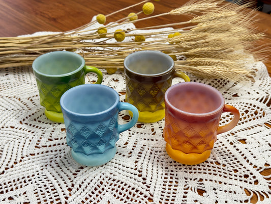 Vintage Anchor Hocking Fire-King 'Kimberly' Rainbow Mug Set