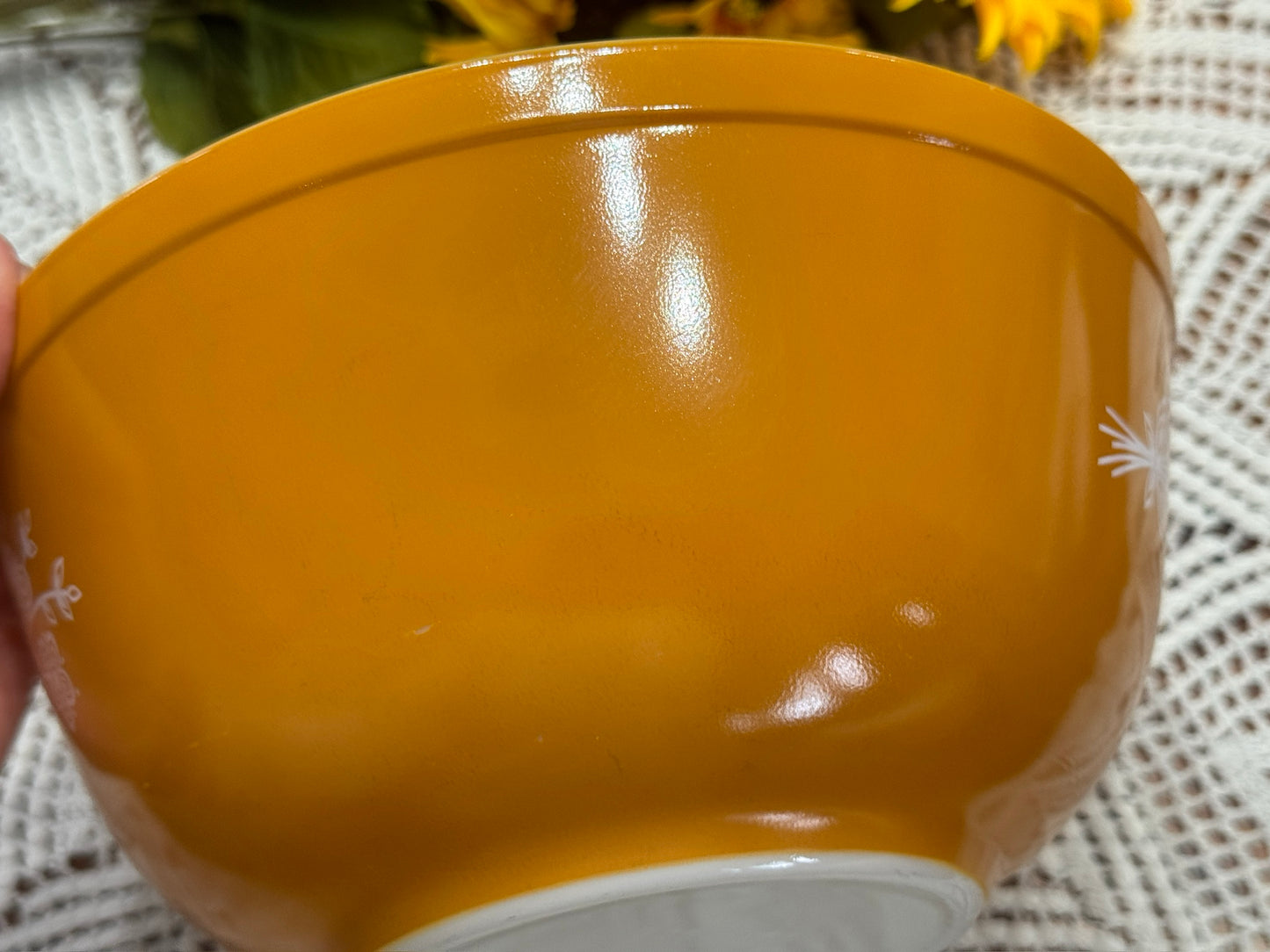 PYREX 403 Butterfly Gold Burnt Orange Mixing Bowl