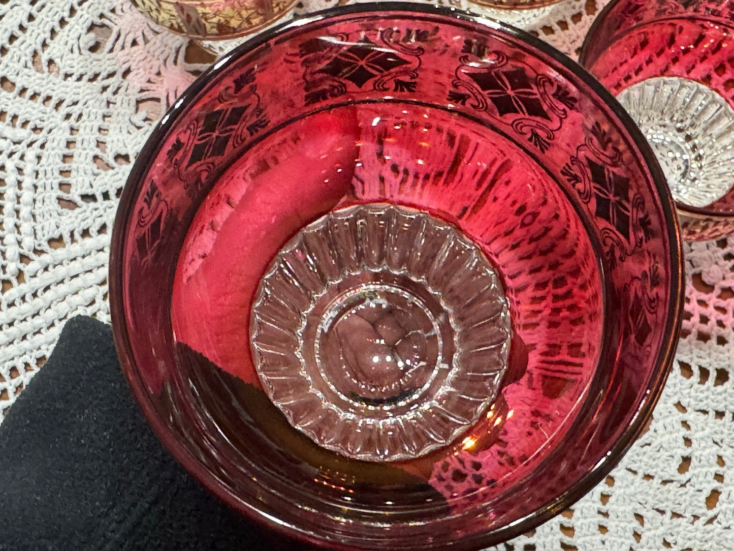 Cristallerie Italy Red Cocktail Glasses
