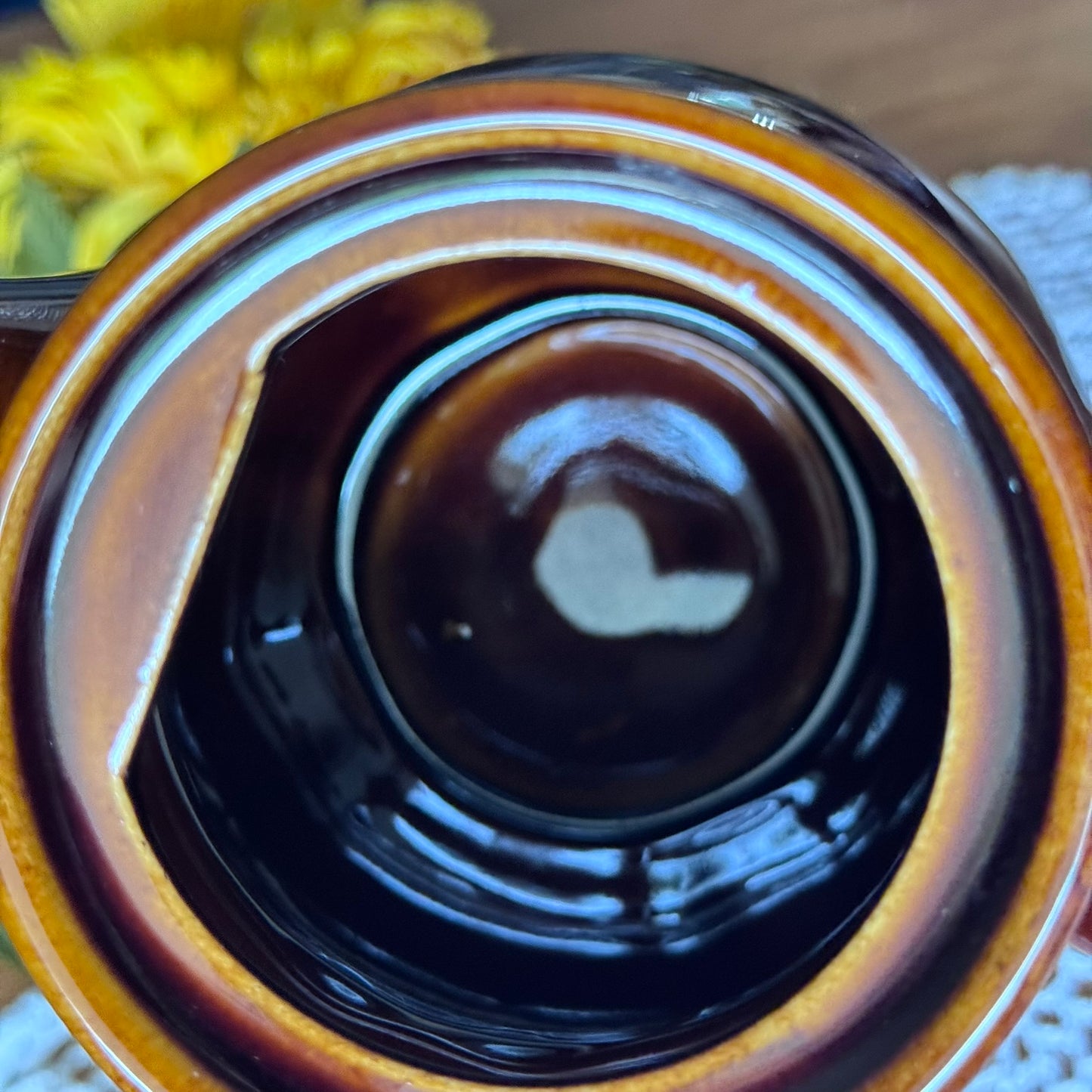 DDR East Germany 0.90L Brown Glaze Teapot