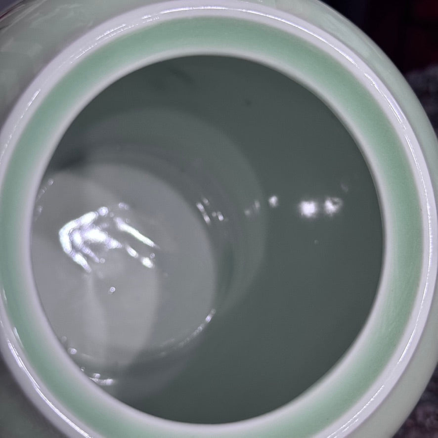 Asian Inspired Glazed Porcelain Coy/Goldfish Tea Pot