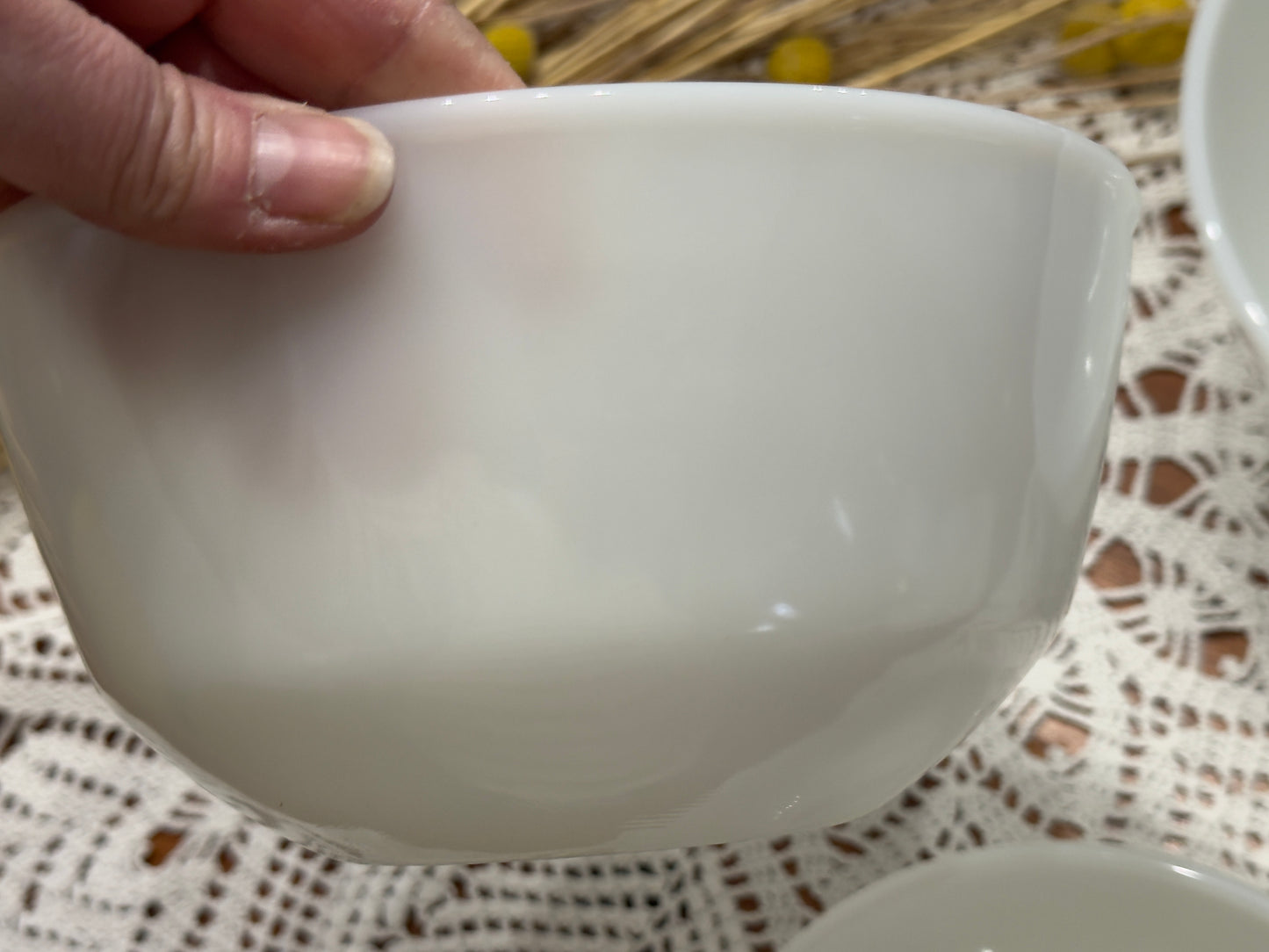Anchor Hocking Fire-King Milk Glass Mixing Bowl Set