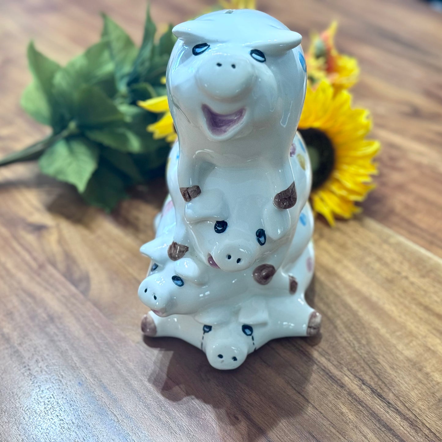 Stacked Pigs Ceramic Piggy Bank