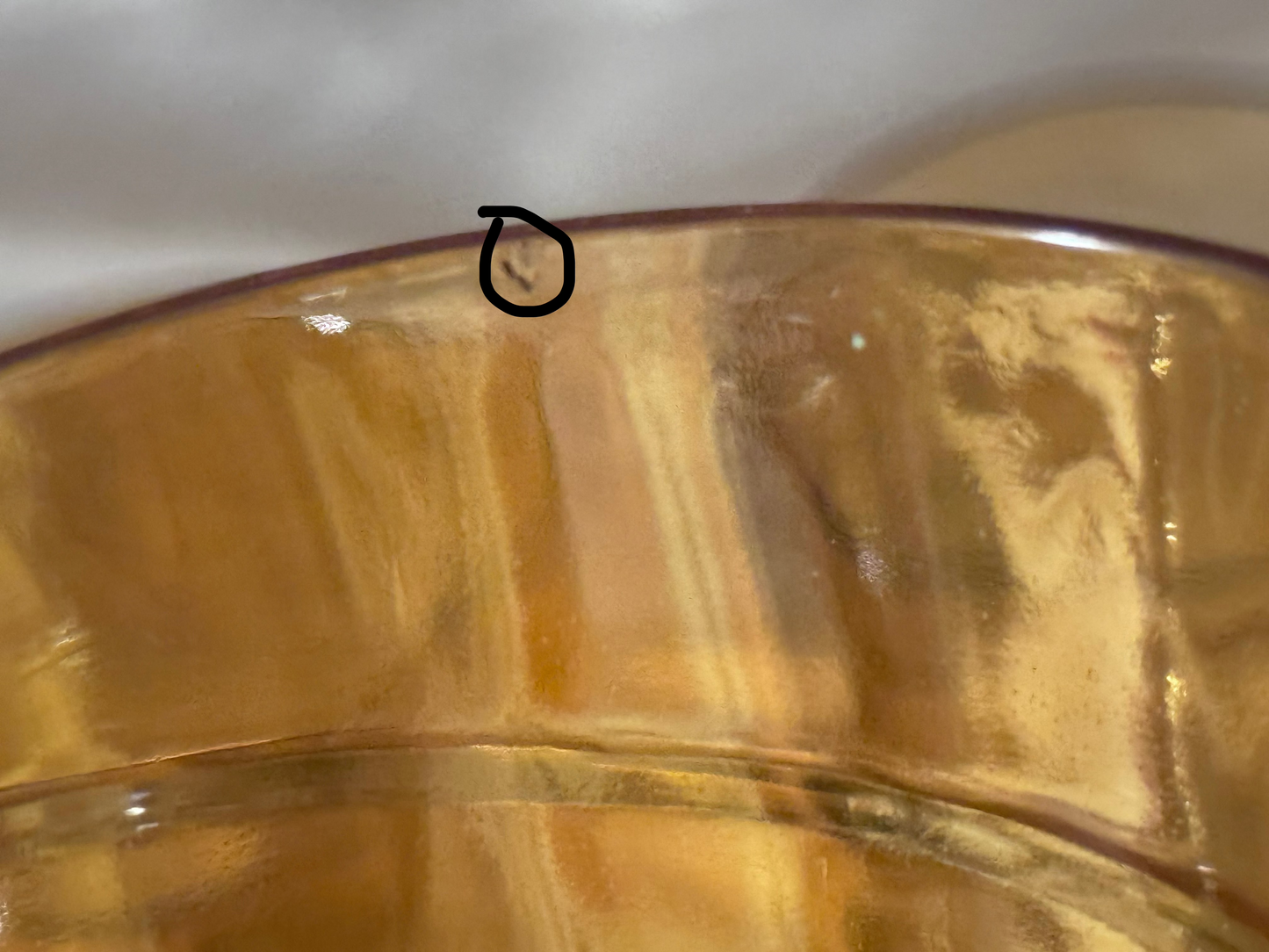 Iridescent Jeanette Glass, Peach Lustre, Swirl Drinking Glasses